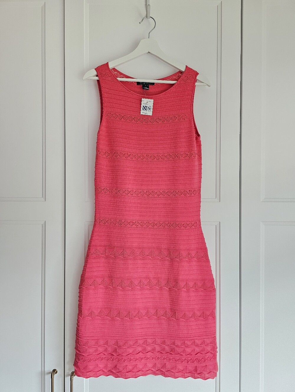 NWT Ralph Lauren Coral Pink Bodycon Crotched Sleeveless Sheath Dress $195